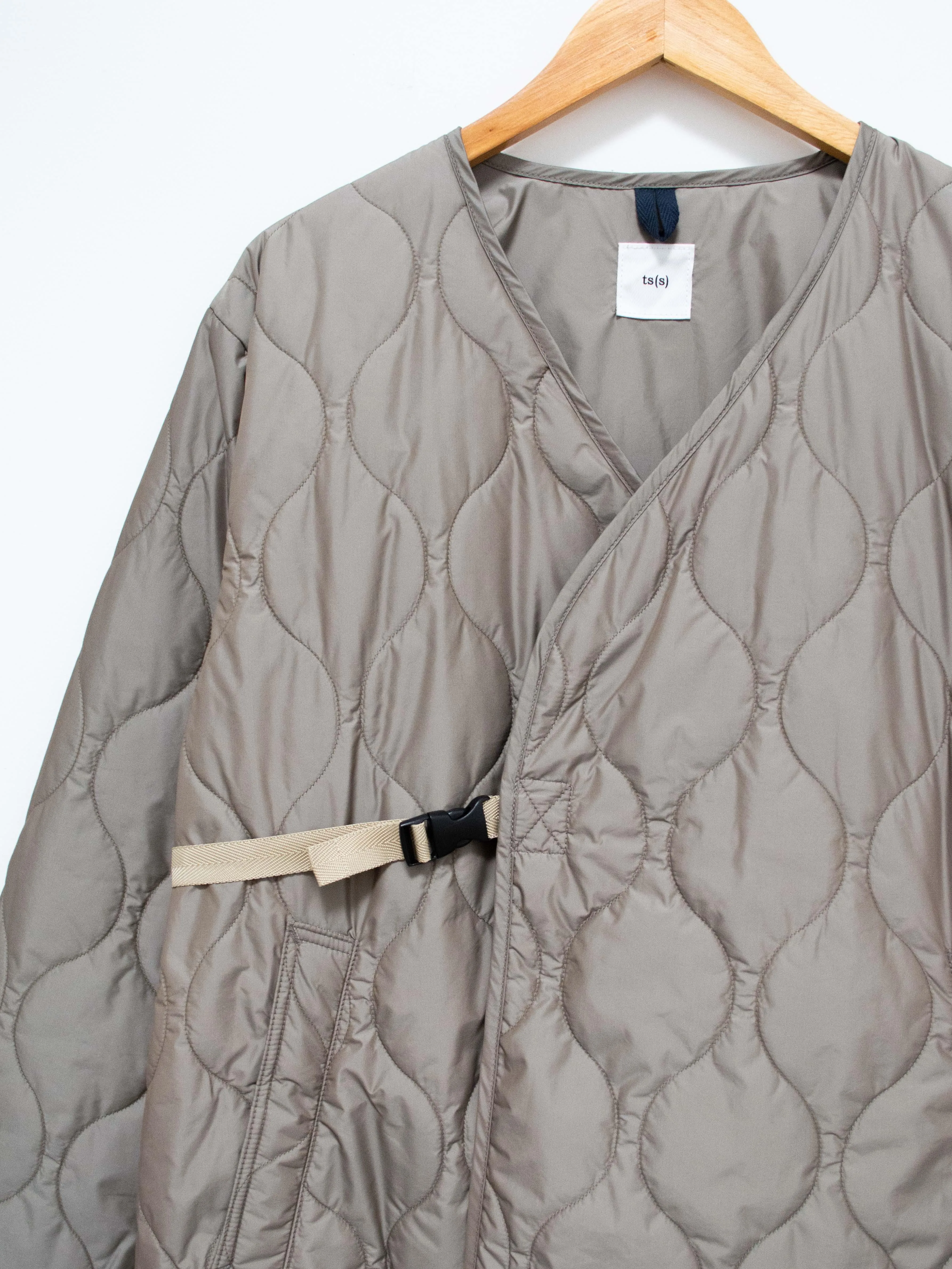 Lightweight Taffeta Quilted Liner Buckle Jacket - Greige