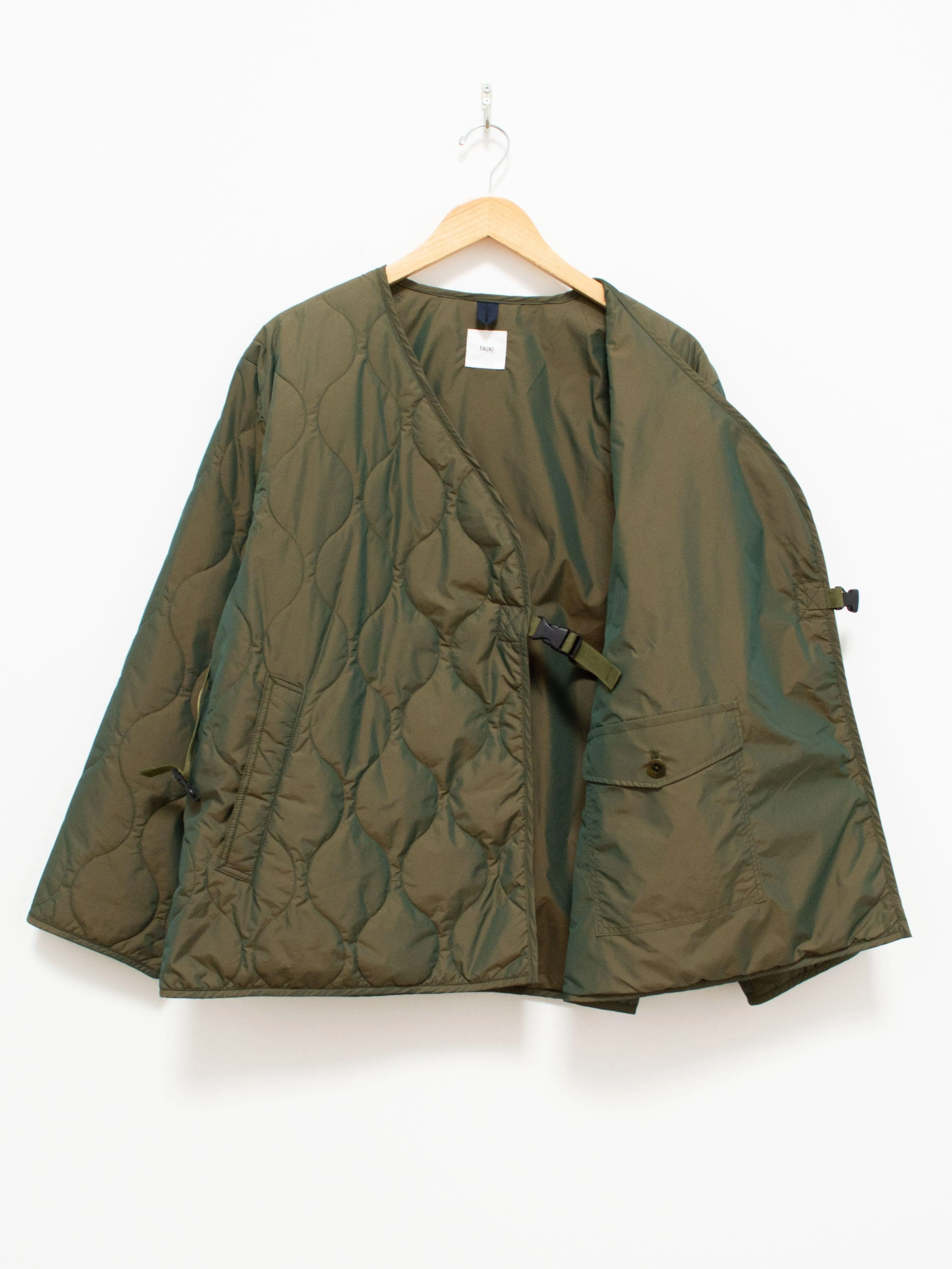 Lightweight Taffeta Quilted Liner Buckle Jacket - Olive