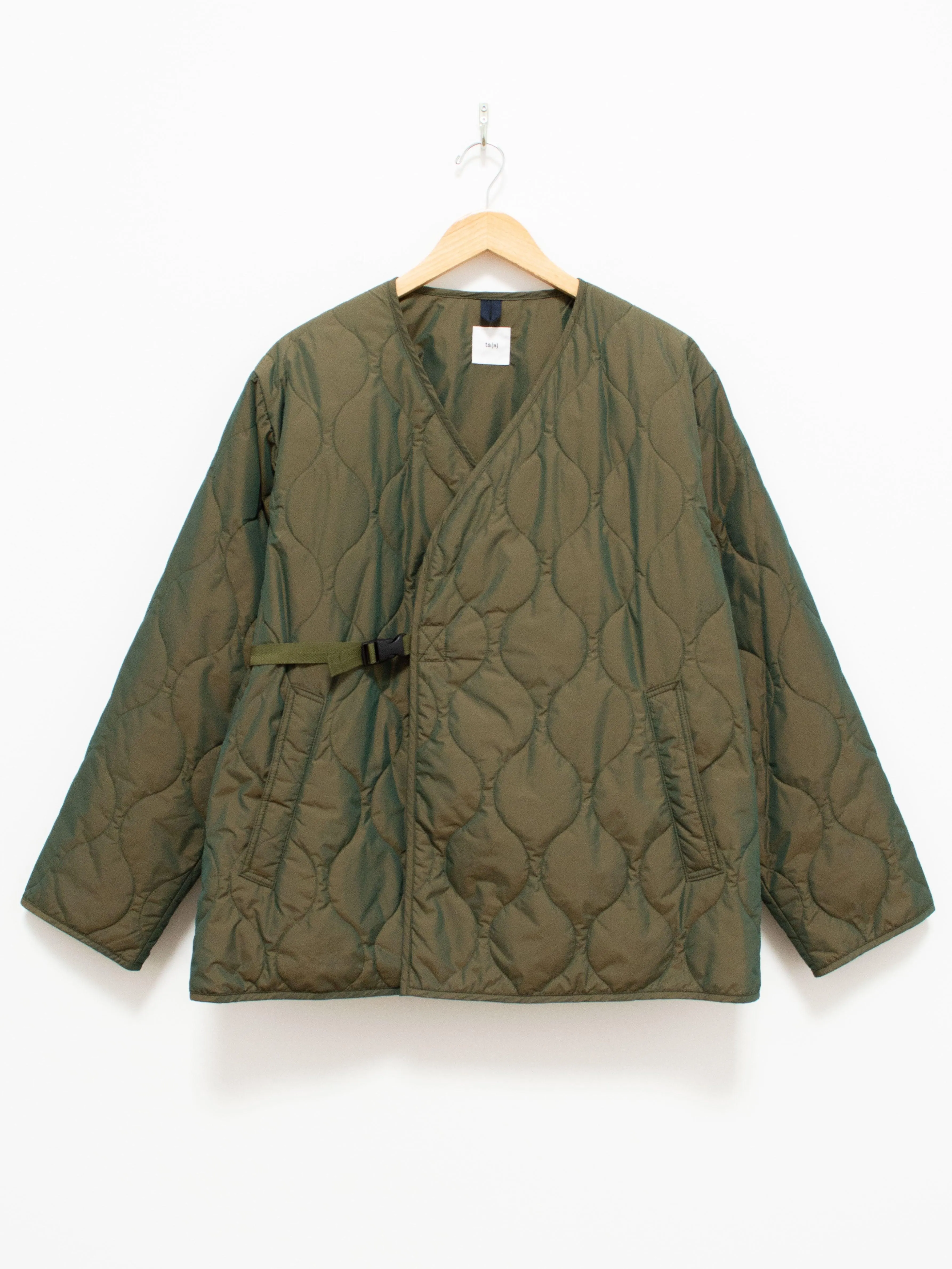 Lightweight Taffeta Quilted Liner Buckle Jacket - Olive