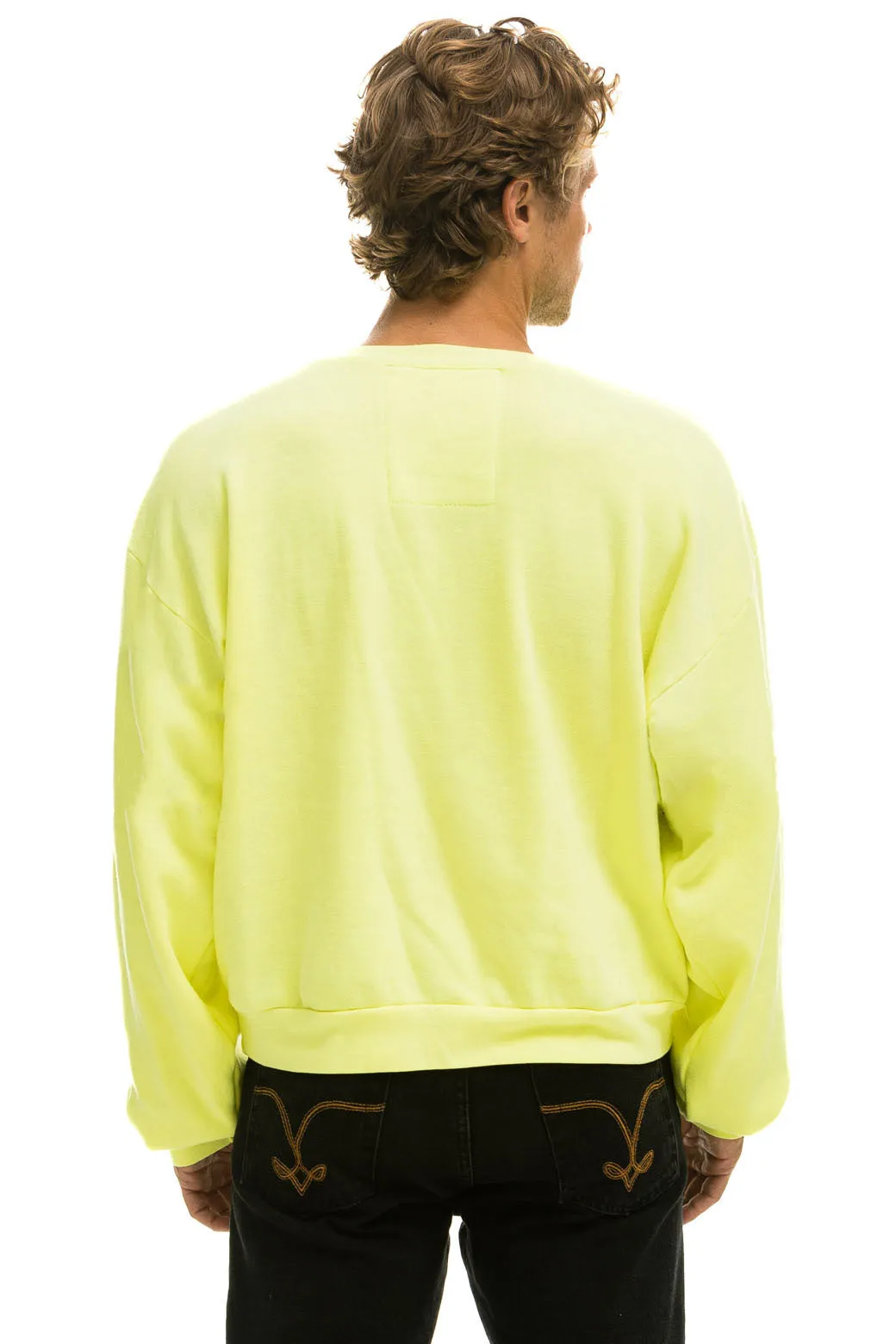 LOGO RELAXED CREW SWEATSHIRT - NEON YELLOW