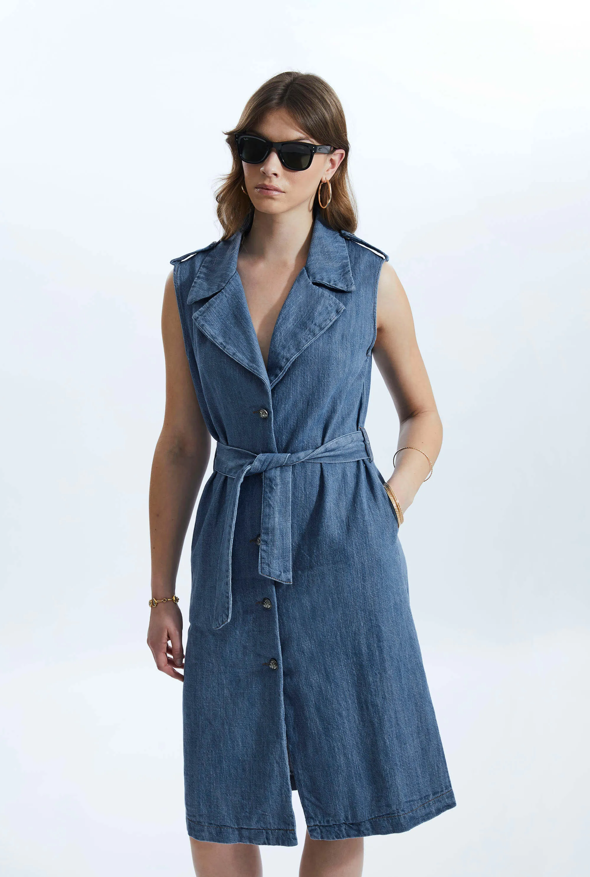 Long Denim Gilet