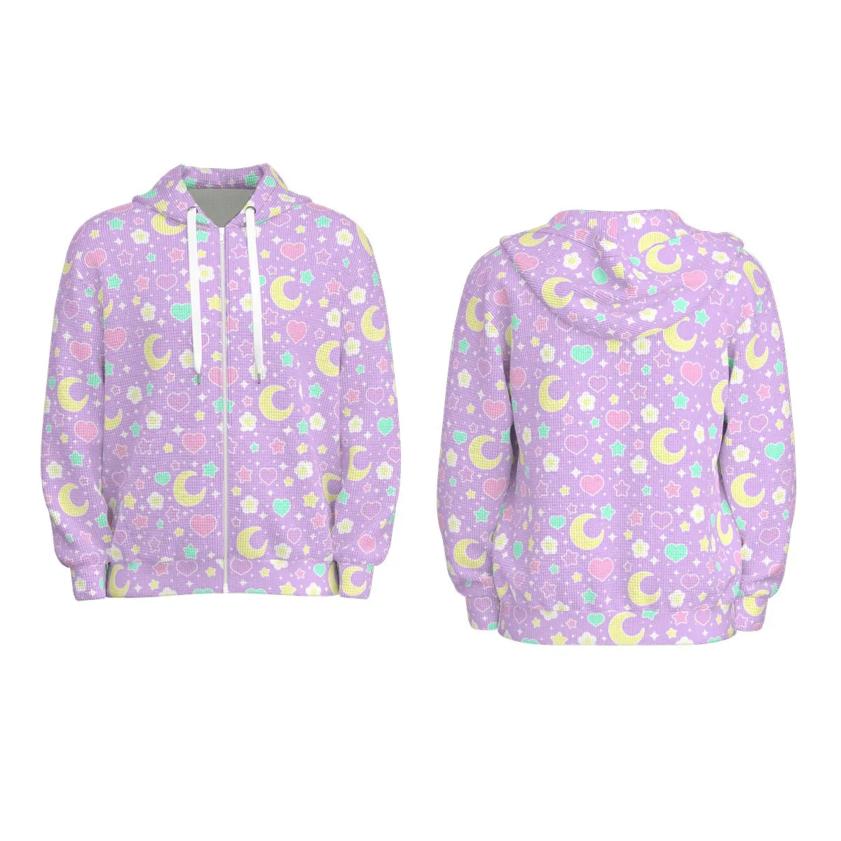 Magical Spring All-Over Print Unisex Zip Hoodie Sweatshirt (Purple)