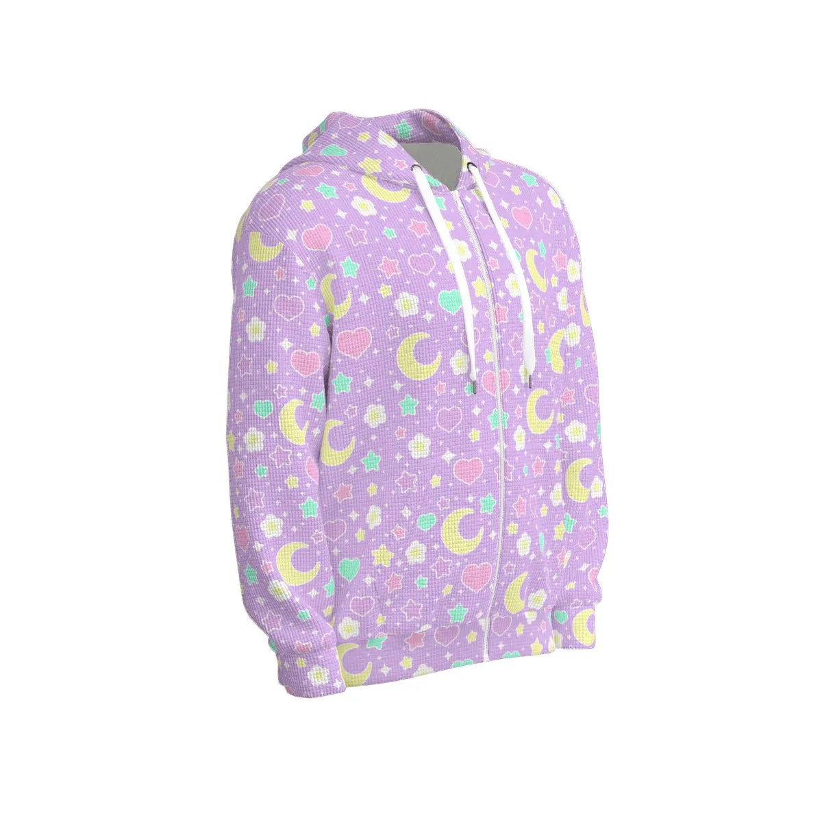 Magical Spring All-Over Print Unisex Zip Hoodie Sweatshirt (Purple)