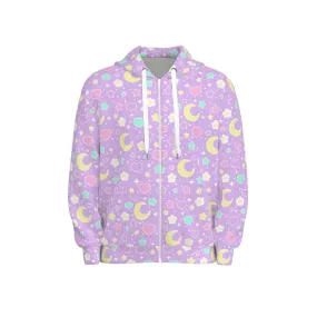 Magical Spring All-Over Print Unisex Zip Hoodie Sweatshirt (Purple)