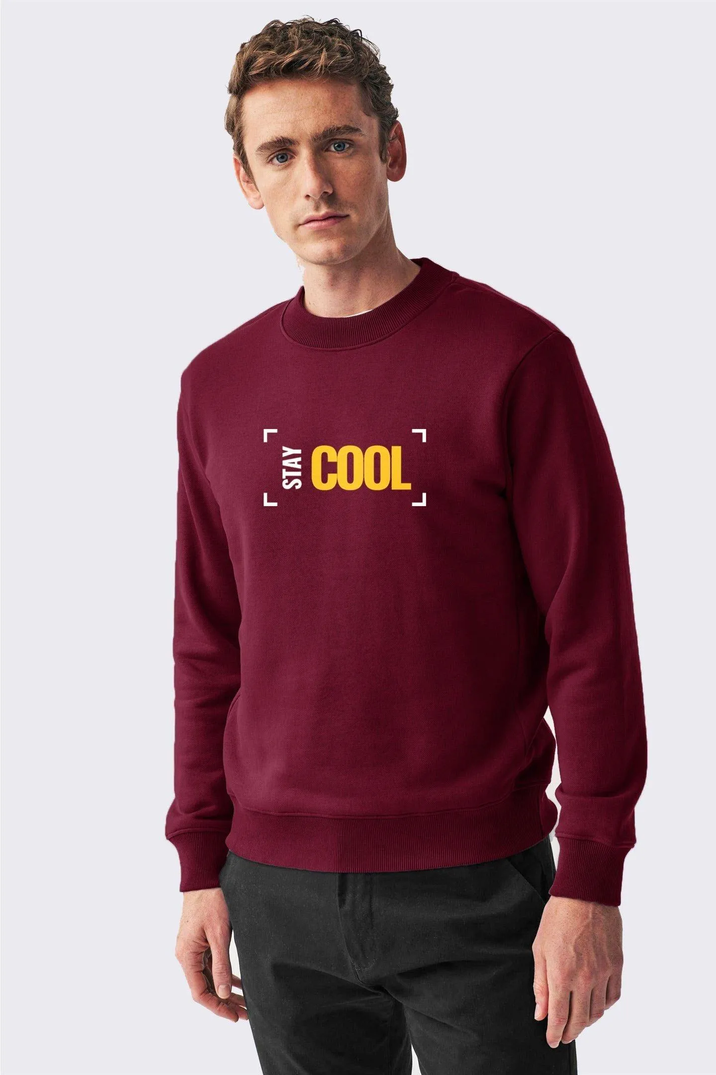 Maroon Printed Sweatshirt