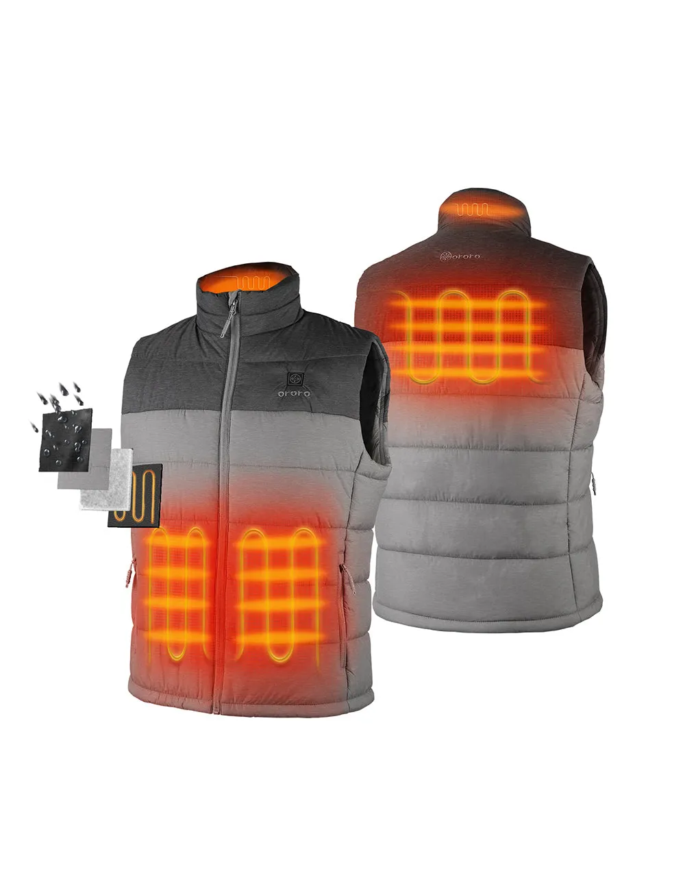 Men's Classic Heated Vest - Flecking Grey