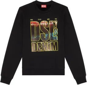 Men's Sweatshirt Pullover Print (Black) - DA110750JFAV001