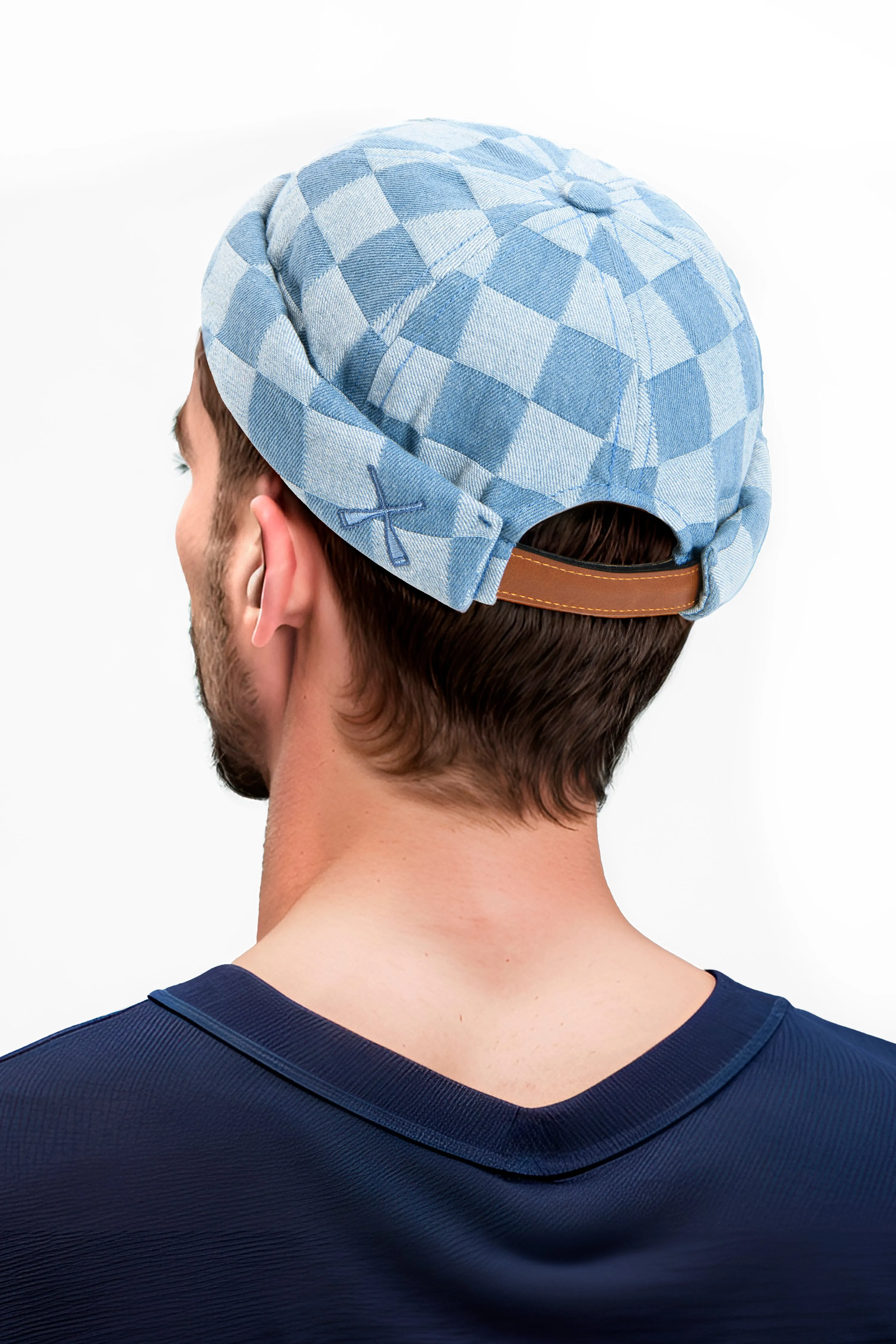 MIKI DOCKER HAT DENIM CHECK