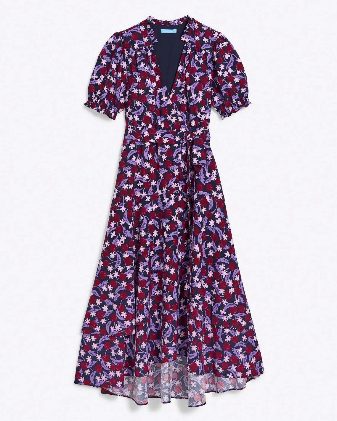 Naomi Wrap Dress in Plum Floral