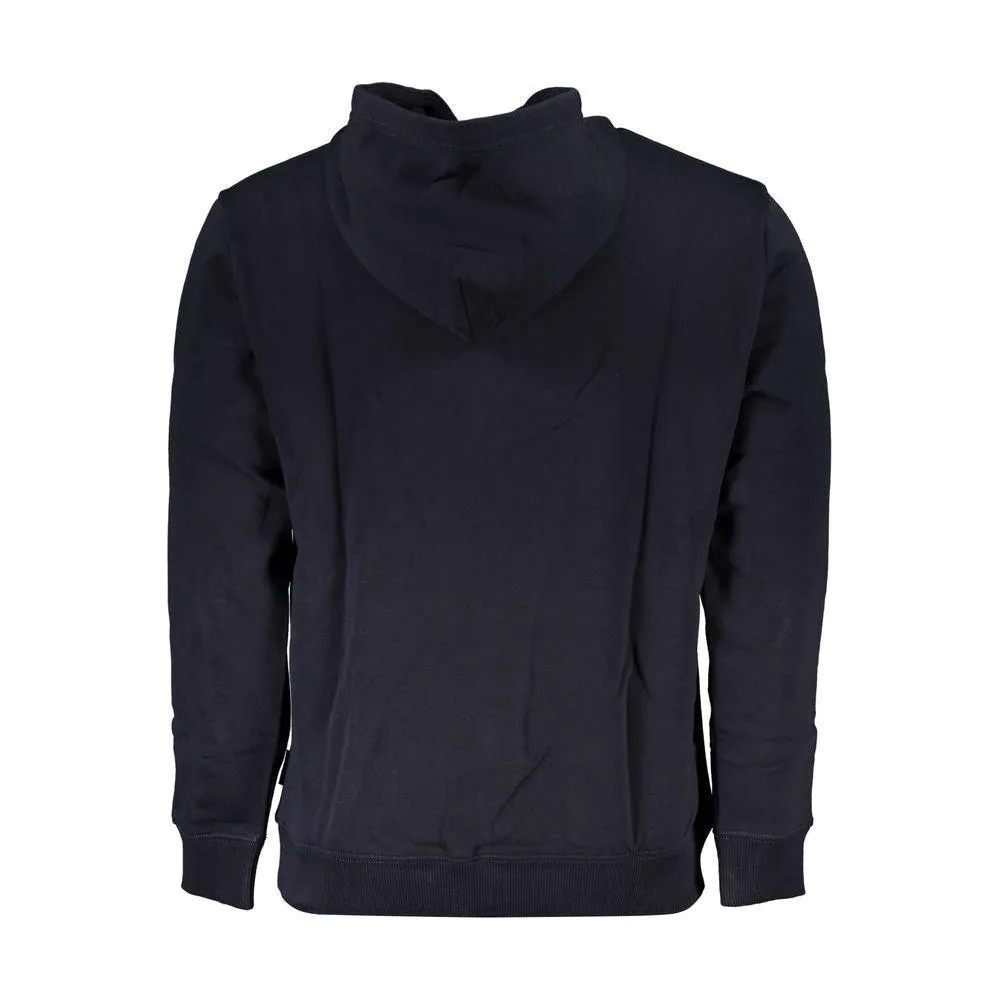 Napapijri Blue Cotton Men Hooded Sweater