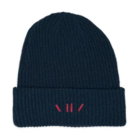 Navy Hemp Ribbed Beanie