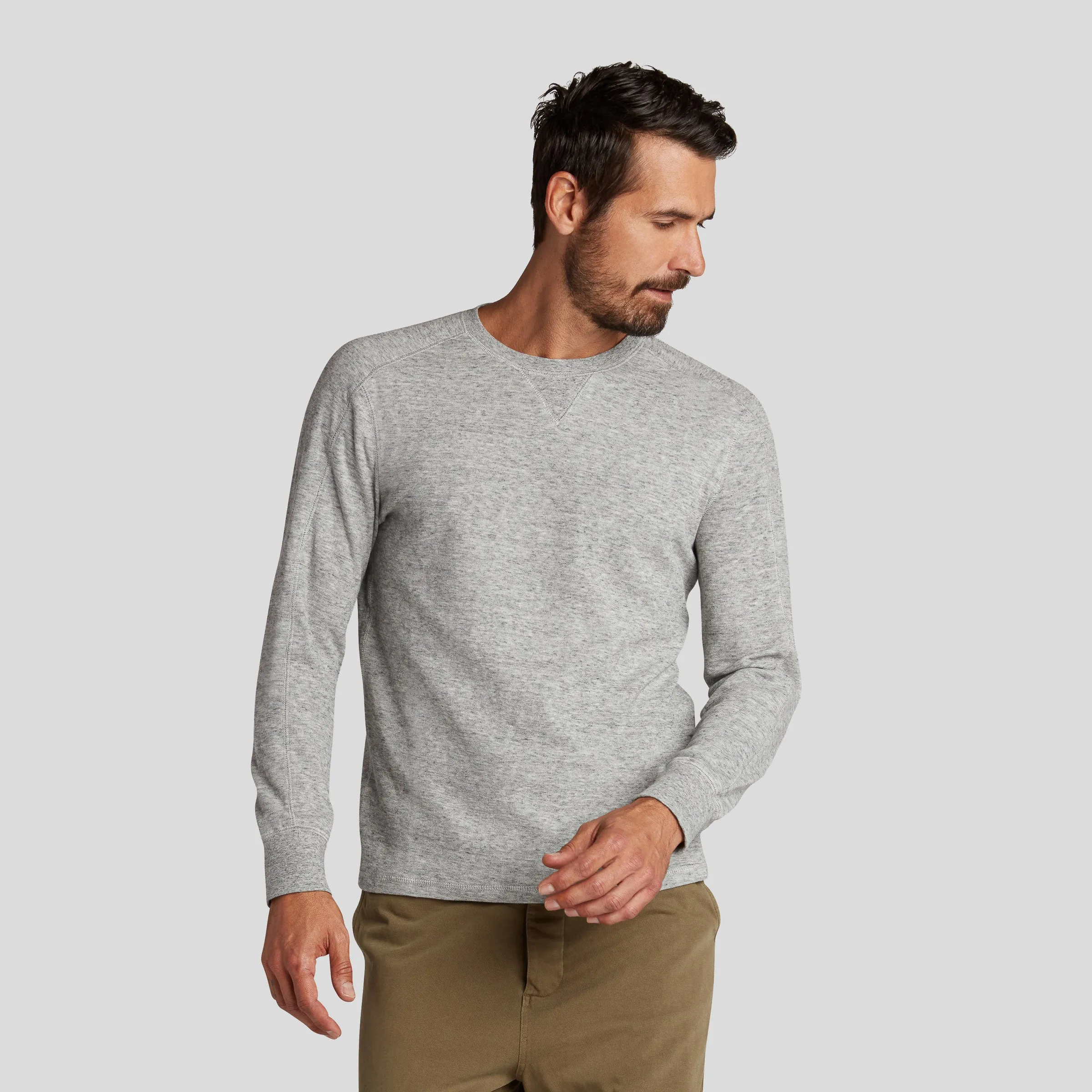 New Windsor Double Cloth Crew - Gray Heather