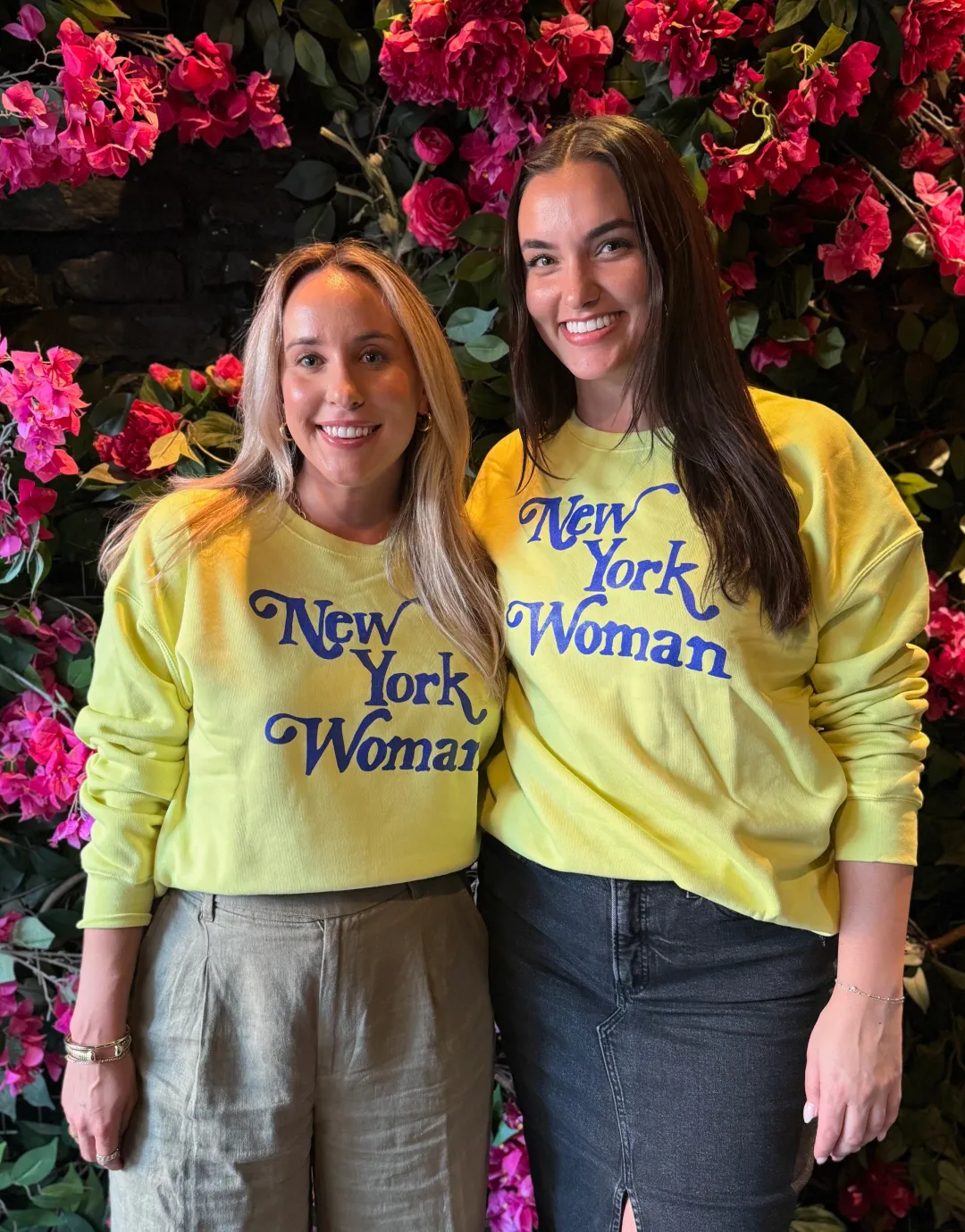 New York Woman Sweatshirt - Neon Yellow/Blue