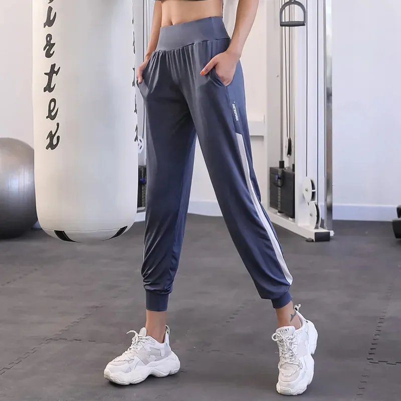 Nylon Drawstring Pocket Yoga Joggers Sweatpants