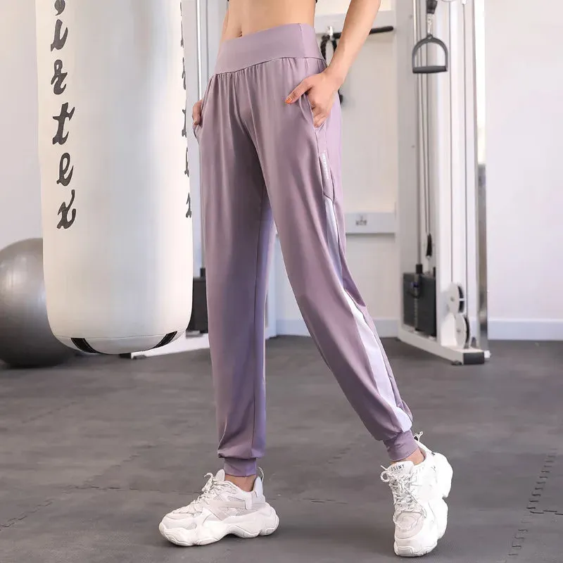 Nylon Drawstring Pocket Yoga Joggers Sweatpants