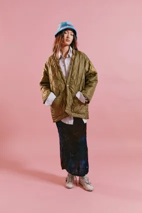 Nylon Quilted Kimono Coat