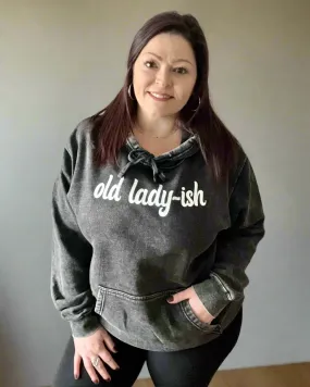 old lady-ish | mineral wash hooded sweatshirt