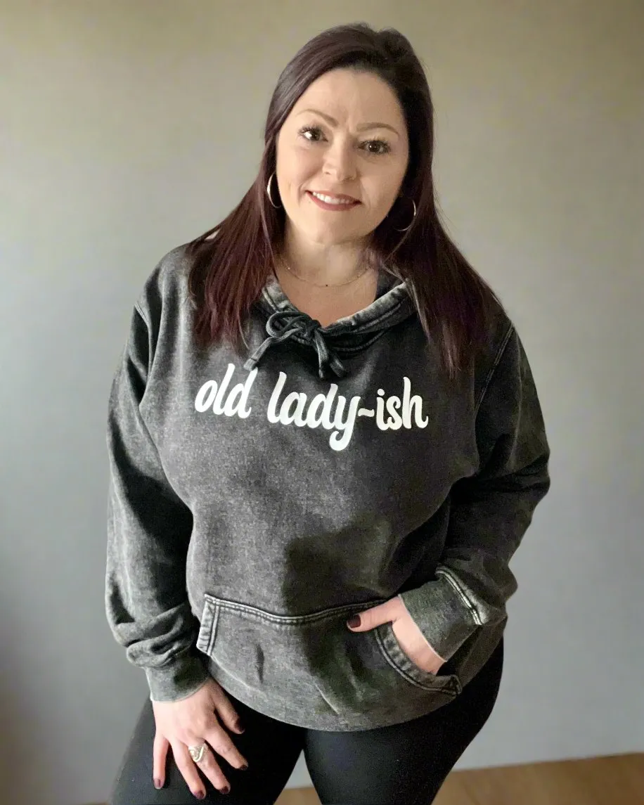 old lady-ish | mineral wash hooded sweatshirt