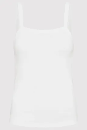 ORGANIC COTTON SQUARE NECK TANK - WHITE