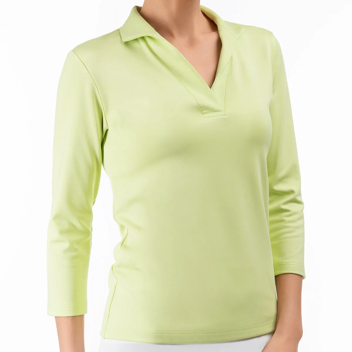 Polo Collar Shirt in Key Lime