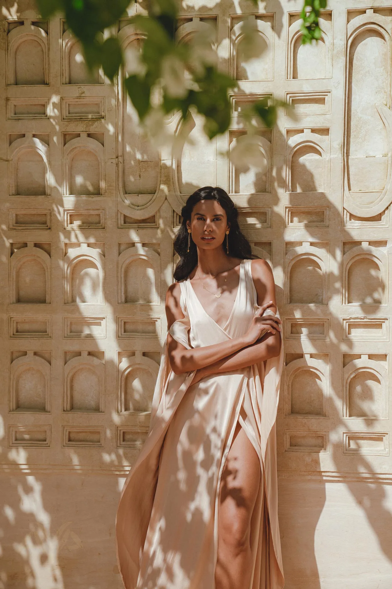 Powder Pink Matangi Peace Silk Gown • Silk Wedding Guest Dress • Boho Elegant Dress