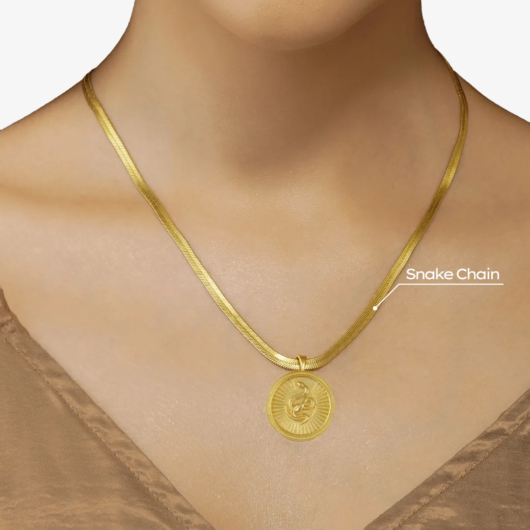 Power of Belief Coin Necklace - Snake & Moon