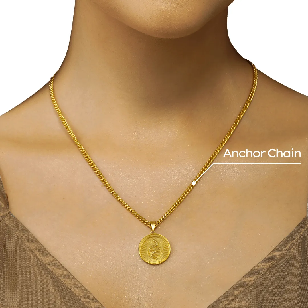 Power of Belief Coin Necklace - Snake & Moon