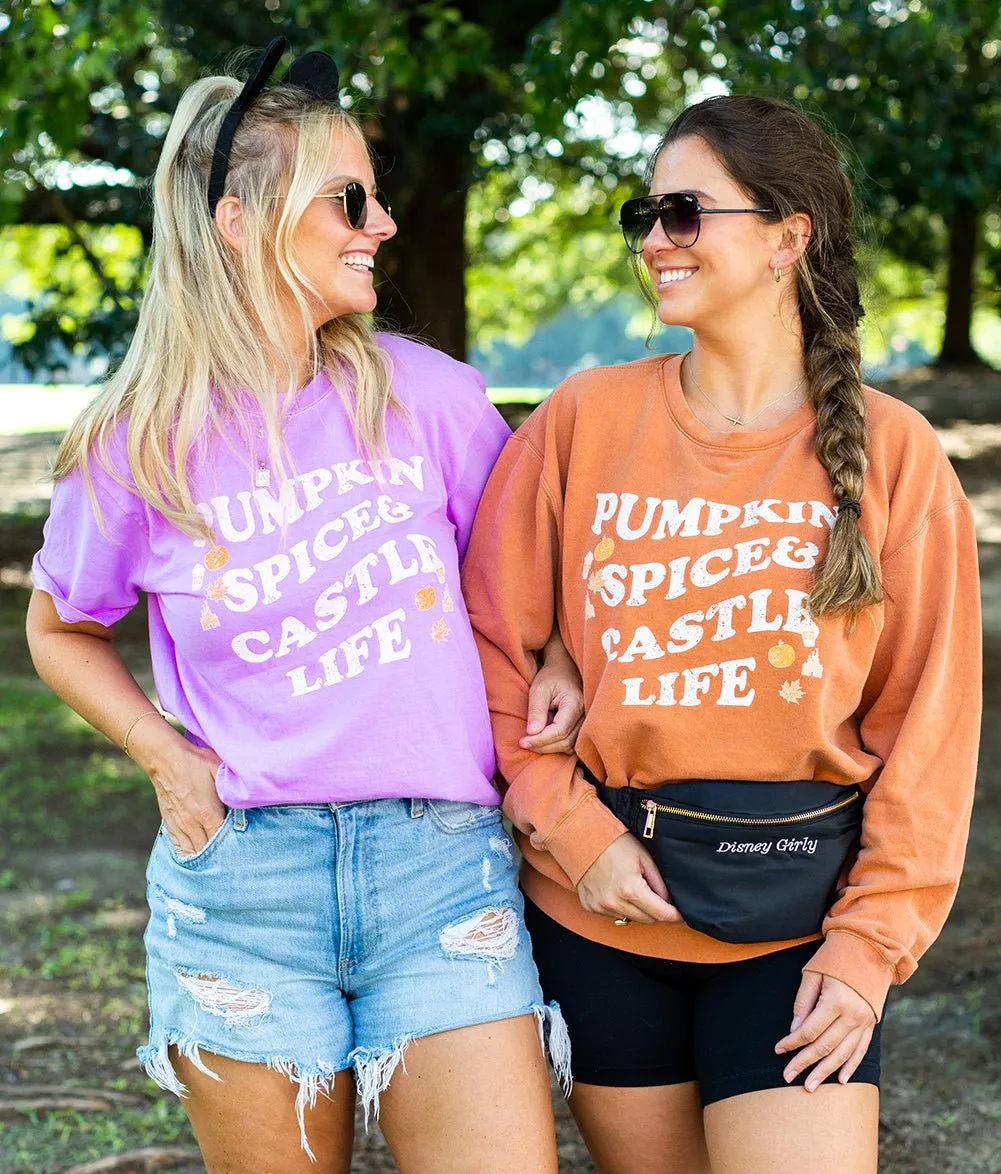 'Pumpkin Spice & Castle Life' Comfort Colors Crewneck