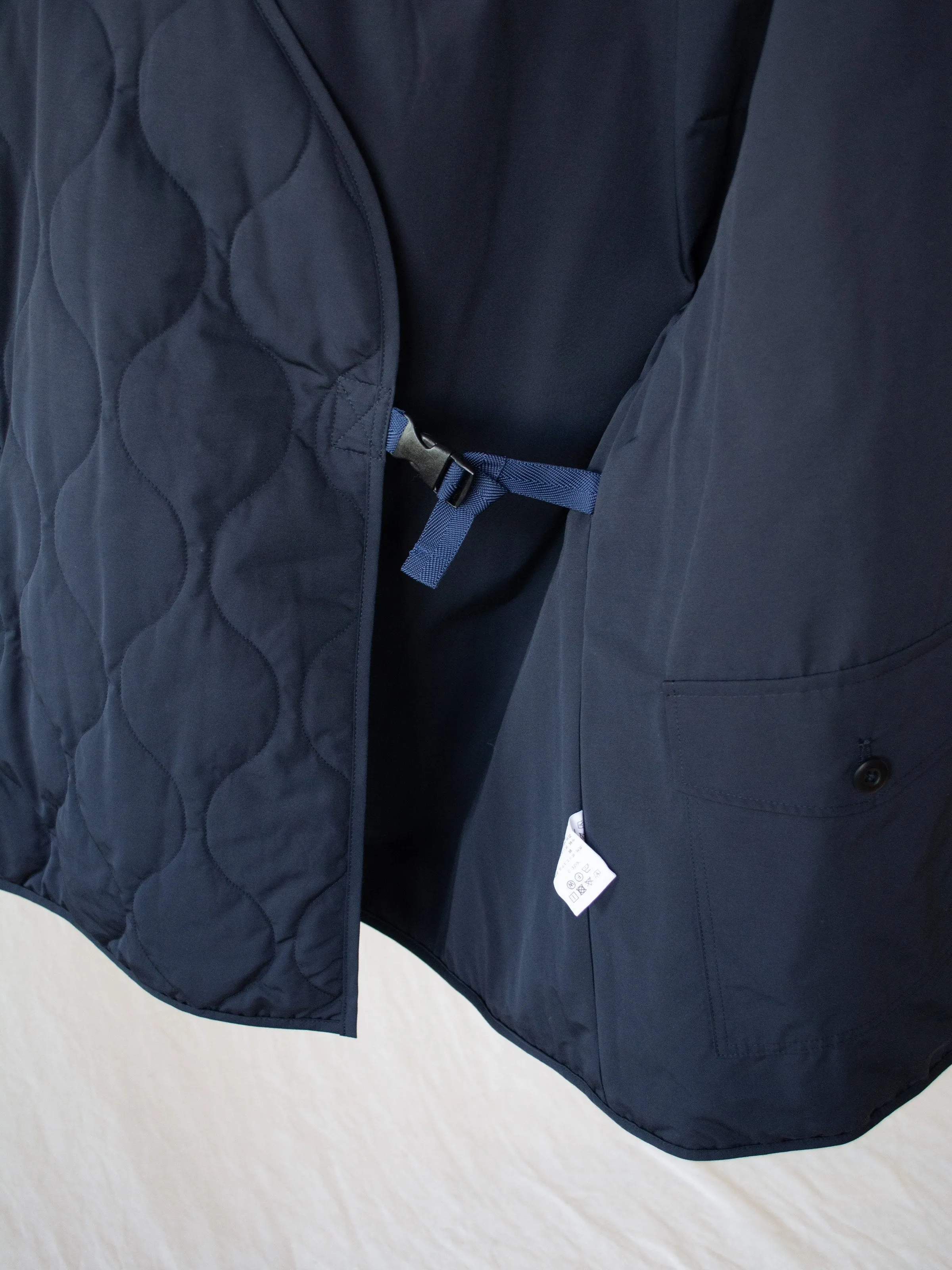 Quilted Liner Buckle Jacket - Navy