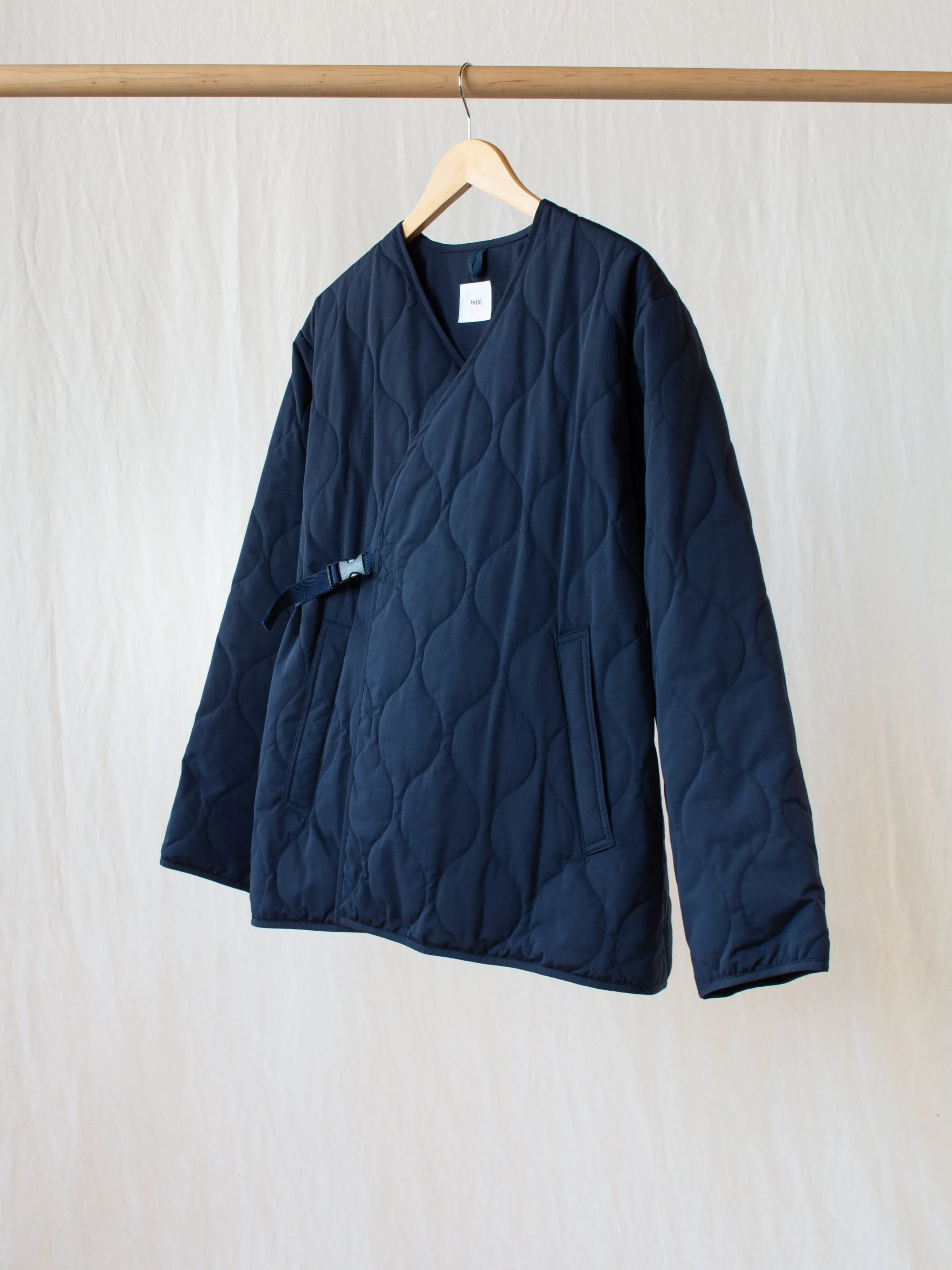 Quilted Liner Buckle Jacket - Navy