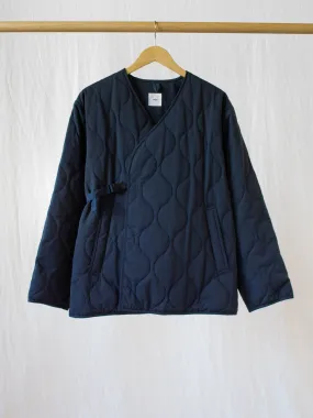 Quilted Liner Buckle Jacket - Navy