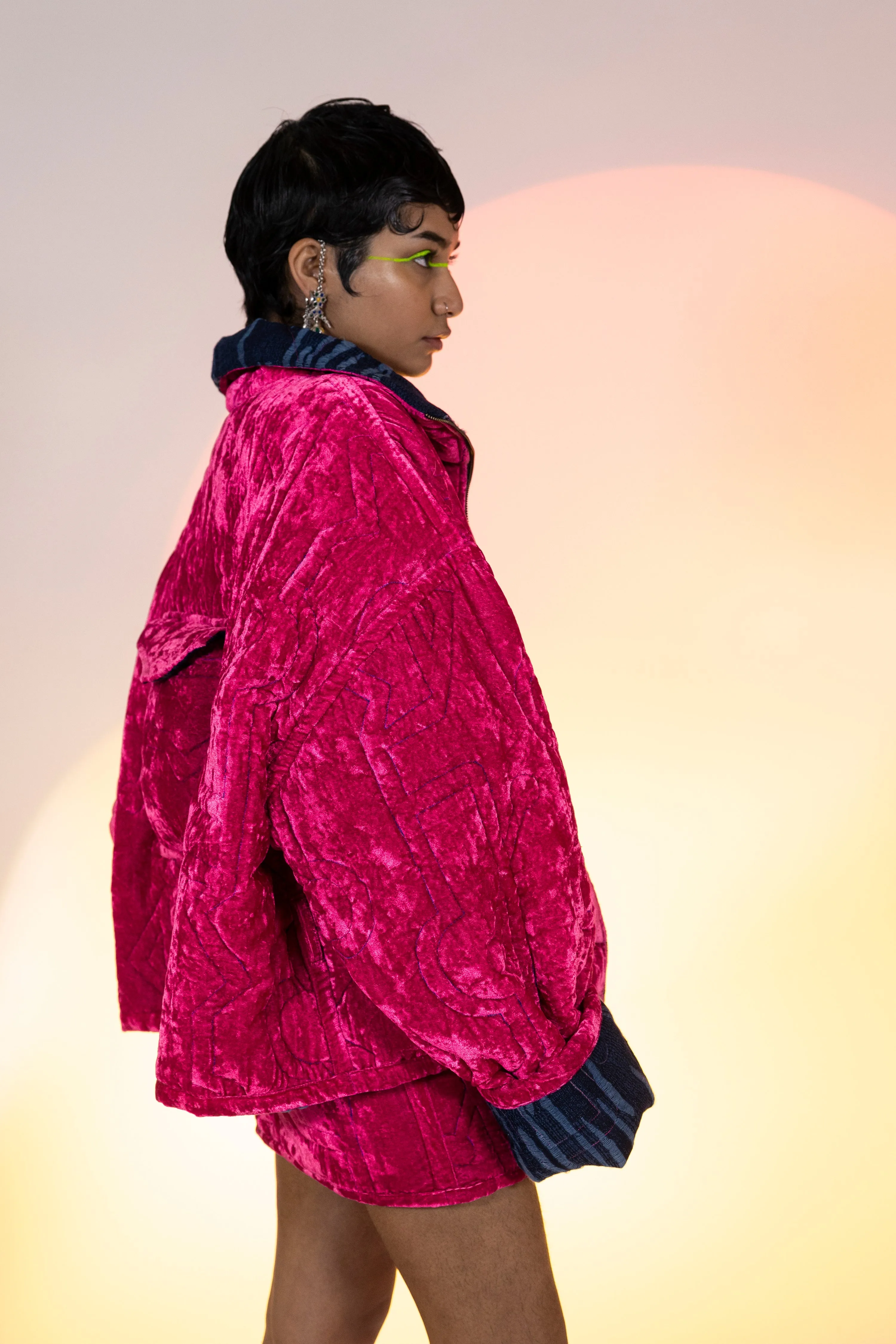 Quilted Reversible Kimono Jacket