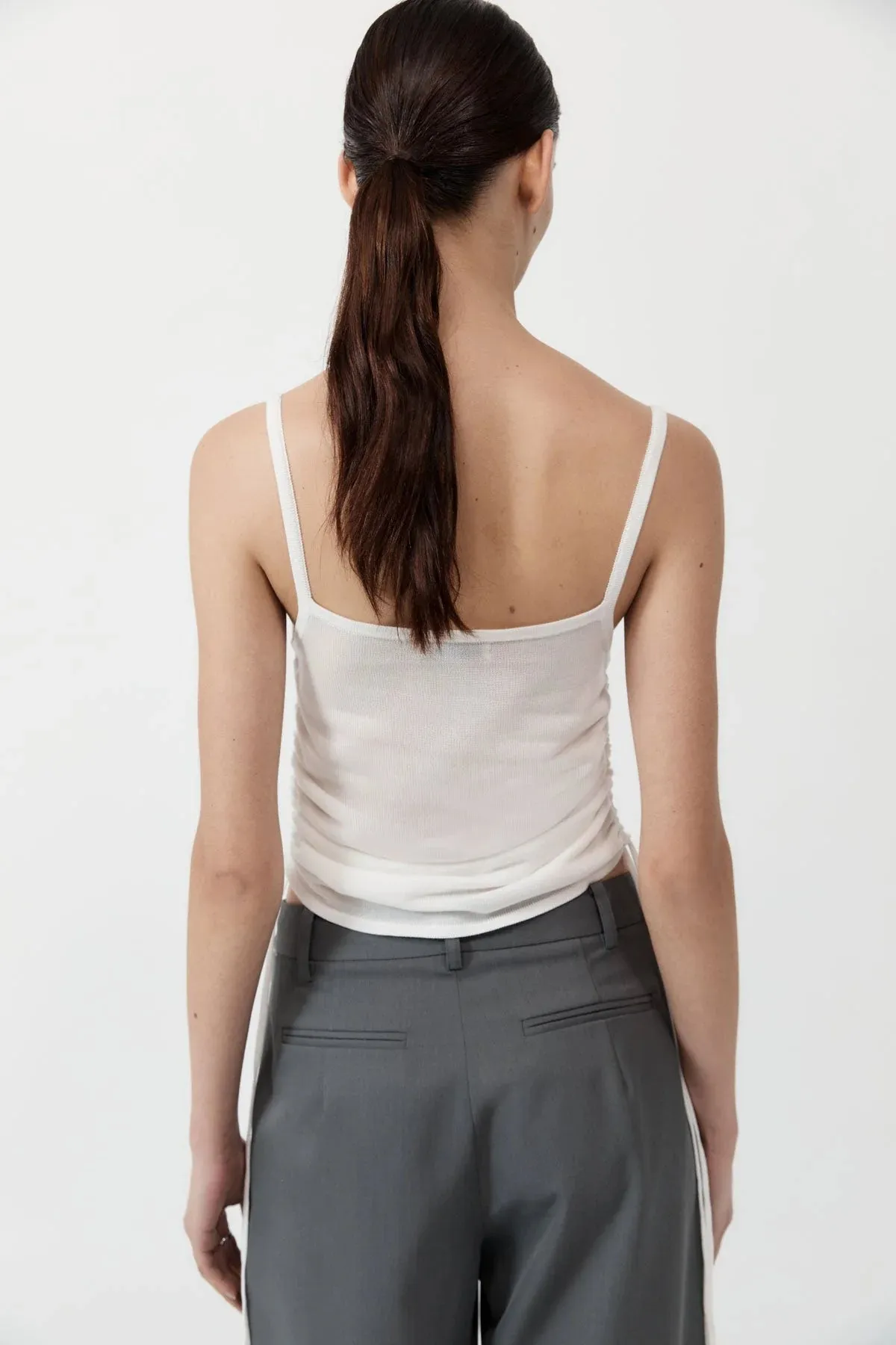 RUCHED TANK - WHITE