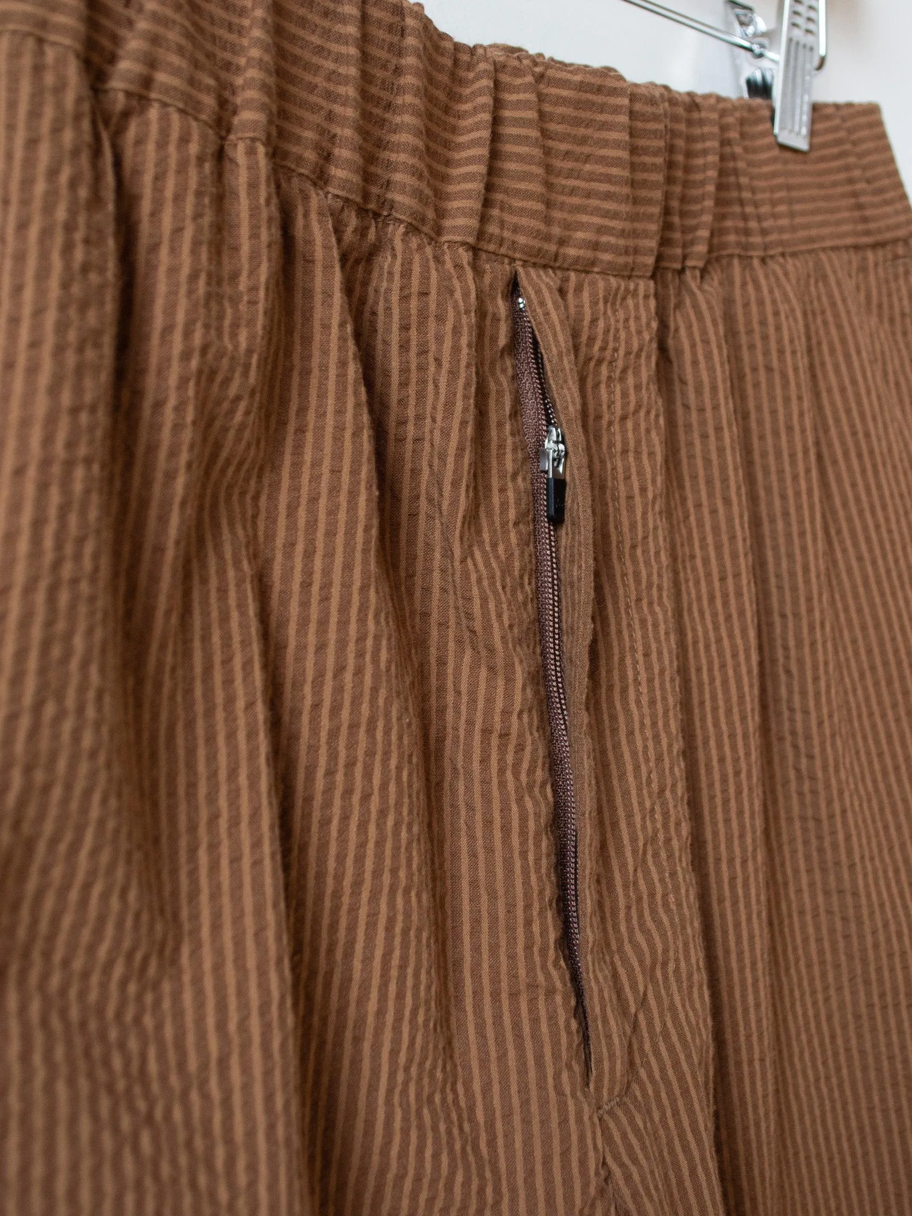 Seersucker Easy Pants - Brown