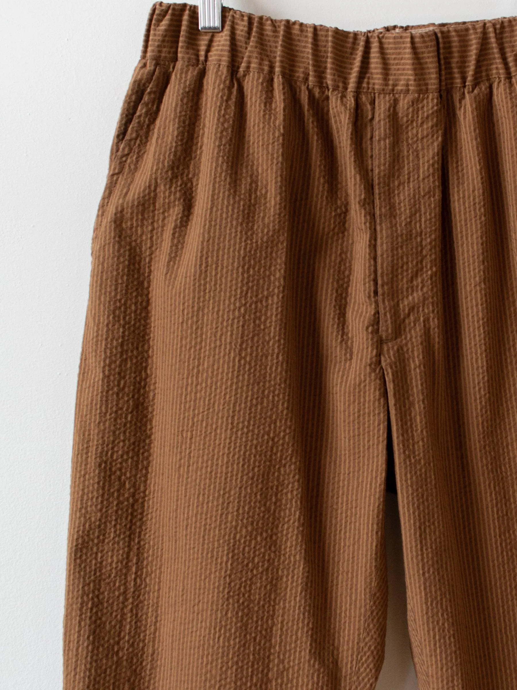 Seersucker Easy Pants - Brown