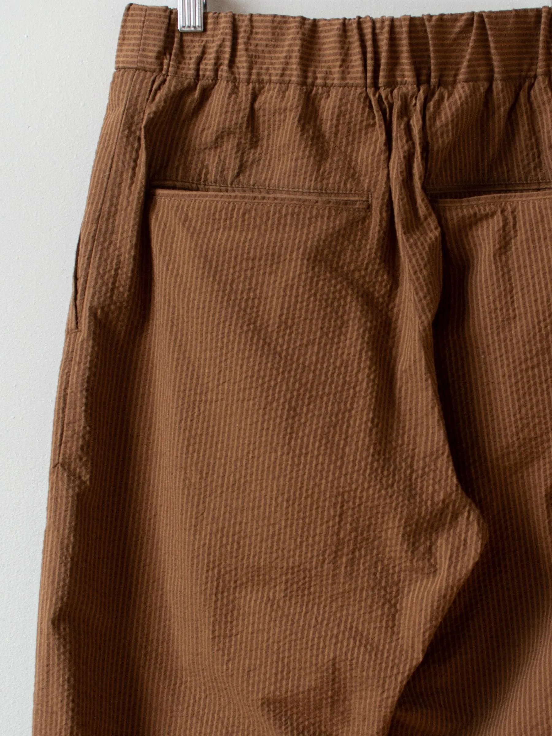 Seersucker Easy Pants - Brown