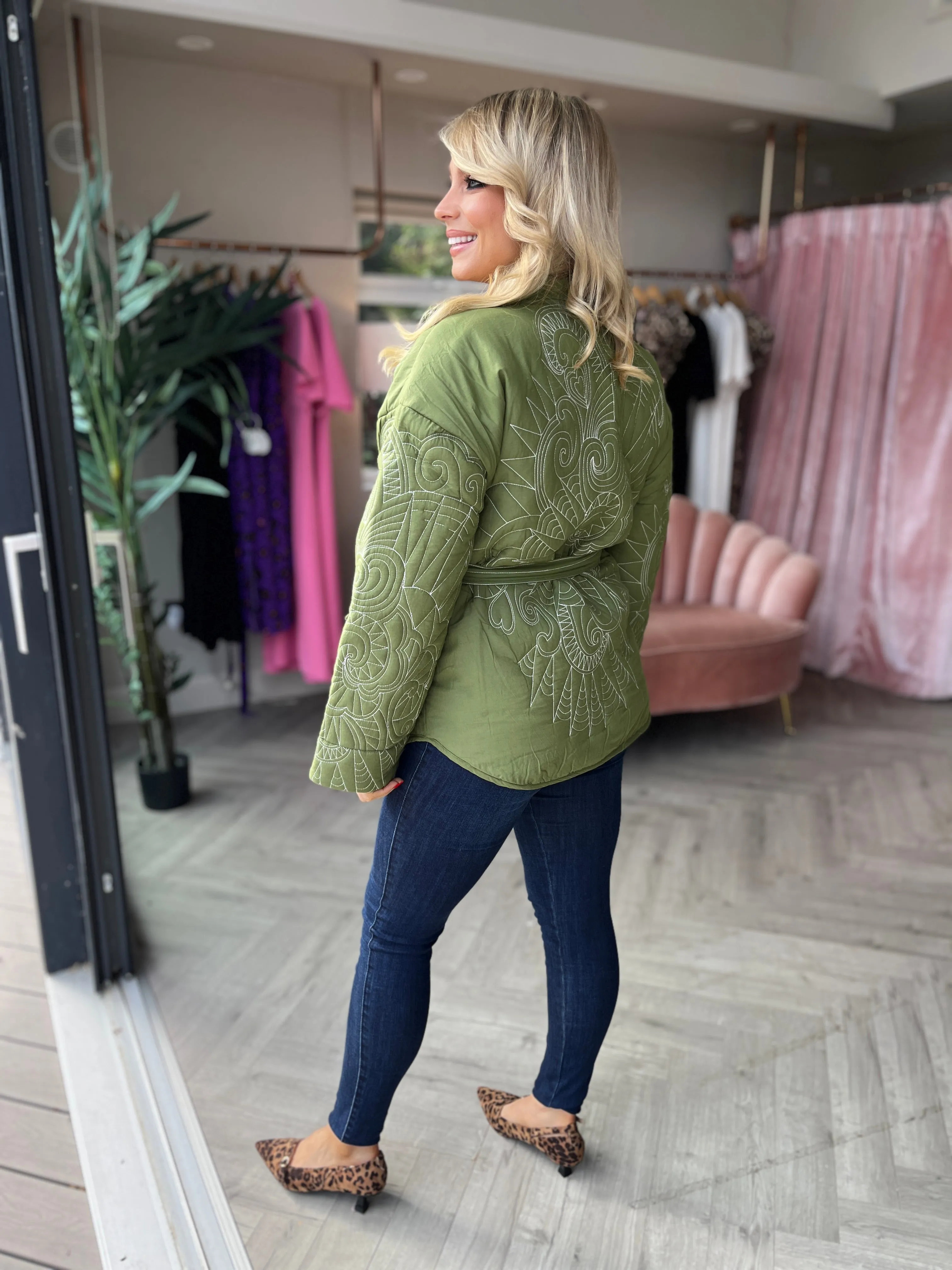 Serenity Quilted Wrap Olive