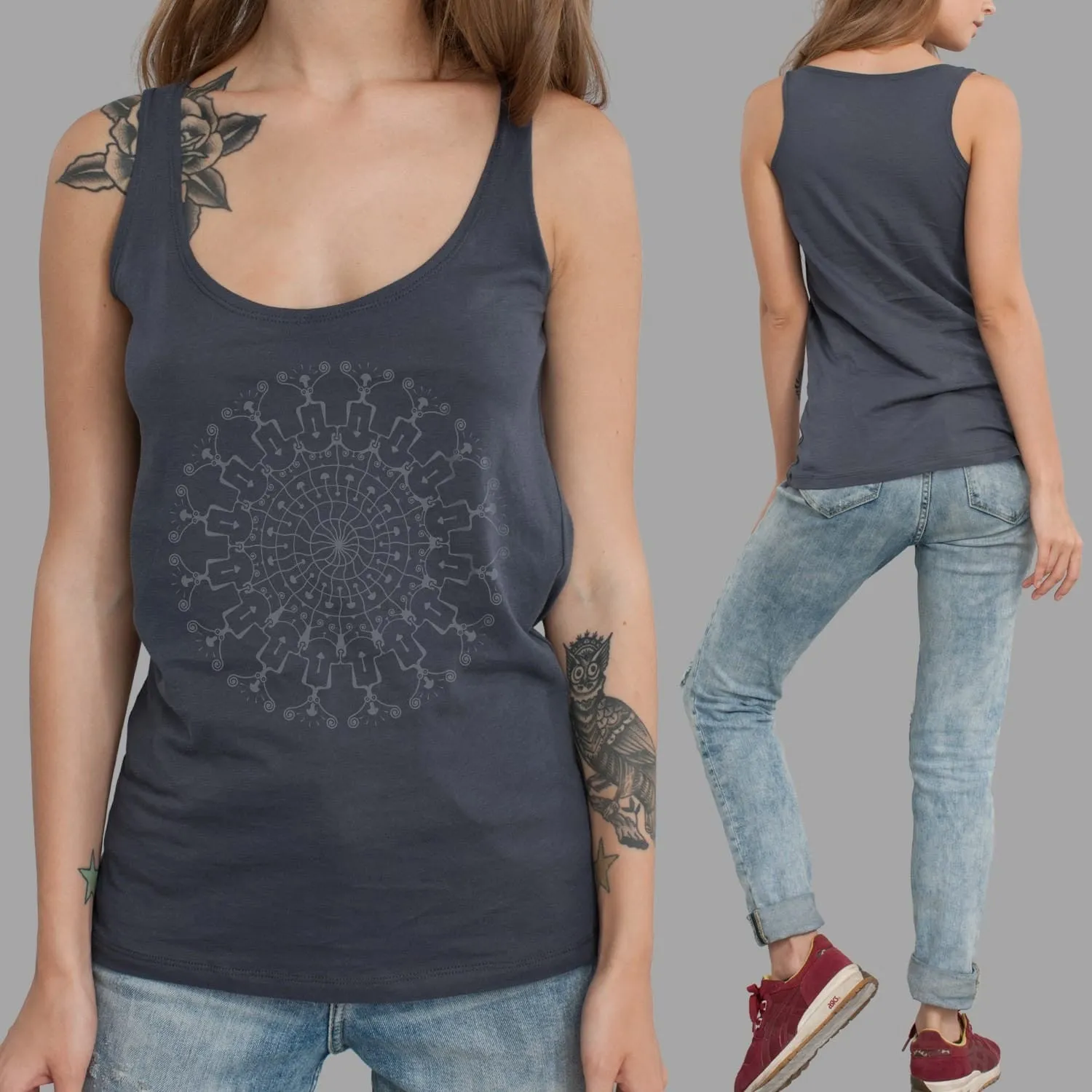 Shrooms Hora Women Tank Top - Grey