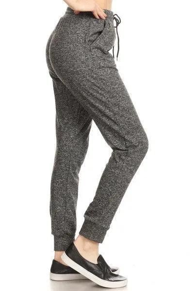 Soft Brushed Fleece Lined Sweatpants - Dark Heather Grey