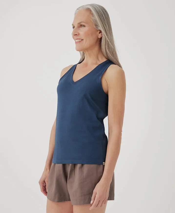 Softspun V-Neck Tank - French Navy