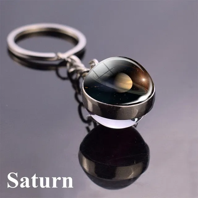 Solar System Planet Keyring Galaxy Nebula Space Keychain