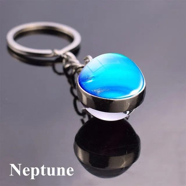 Solar System Planet Keyring Galaxy Nebula Space Keychain