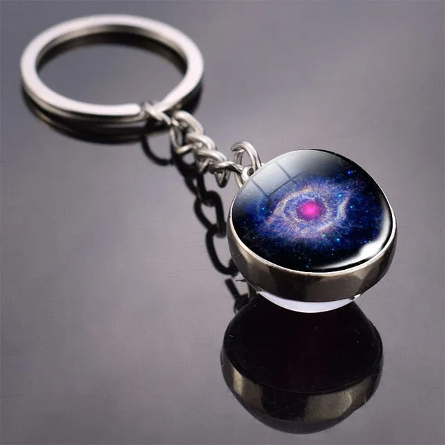 Solar System Planet Keyring Galaxy Nebula Space Keychain