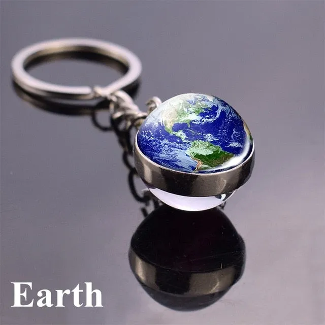 Solar System Planet Keyring Galaxy Nebula Space Keychain