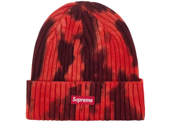 Supreme Overdyed Beanie (SS24) Splatter Red