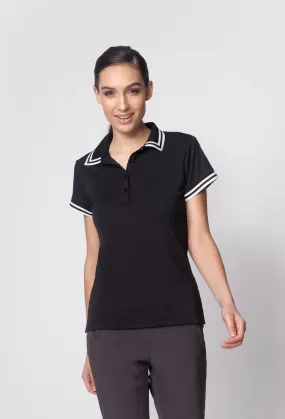 Sustainable Women's Pro Polo with Stripe Collar