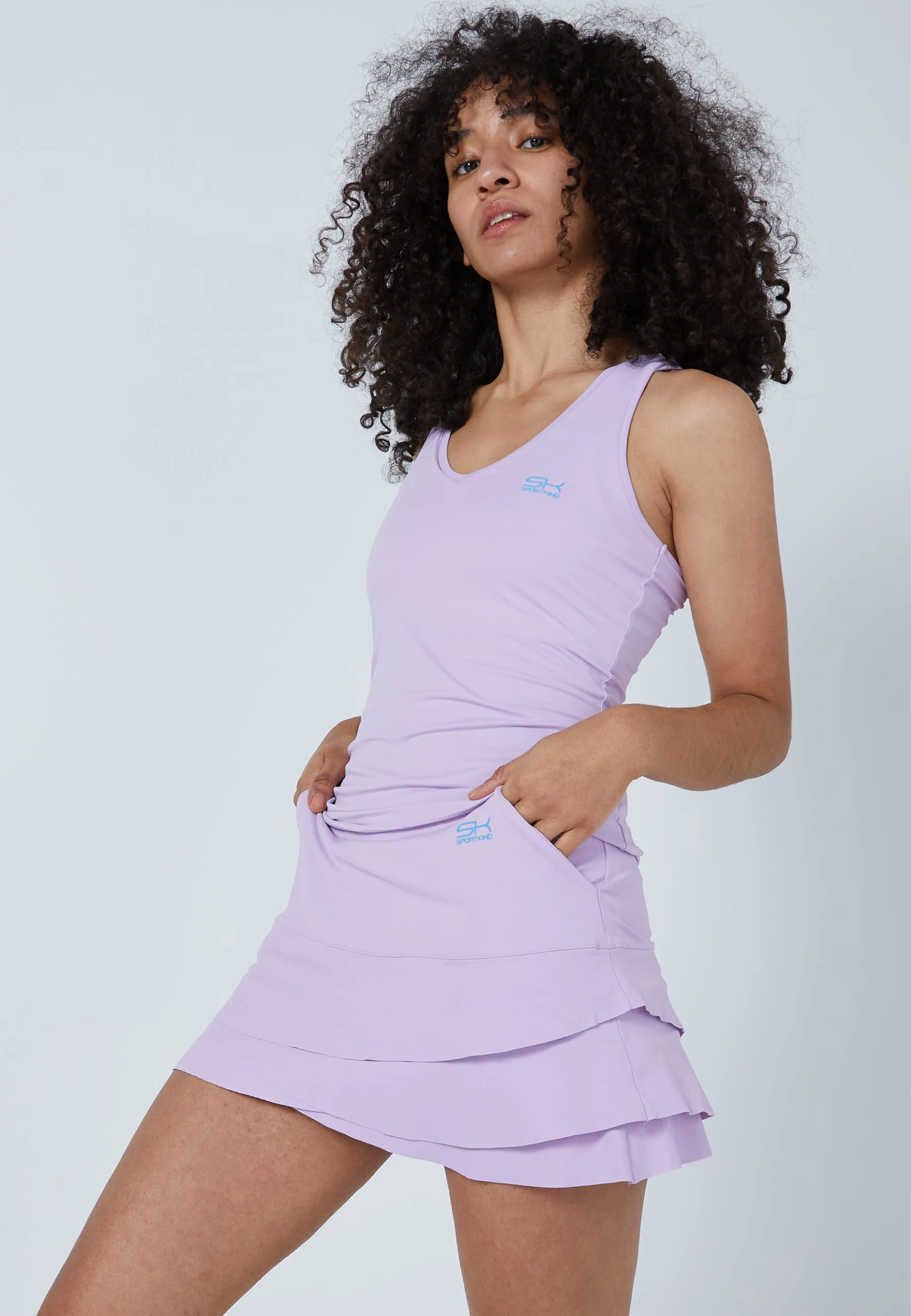 Tennis V-Neck Tank Top with racer back, lilac