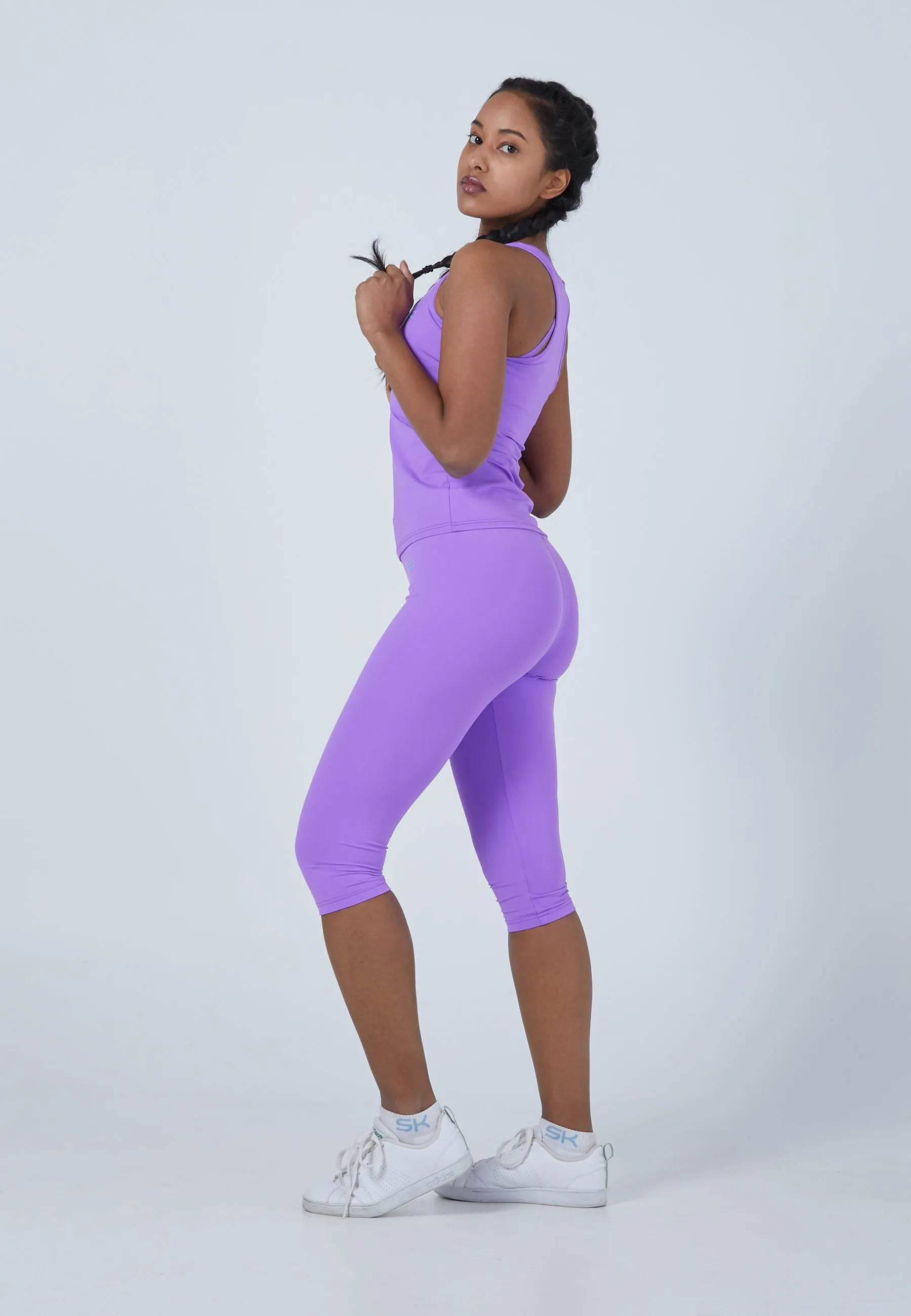 Tennis V-Neck Tank Top with racer back, purple