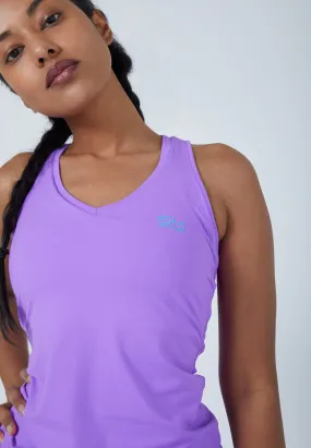 Tennis V-Neck Tank Top with racer back, purple