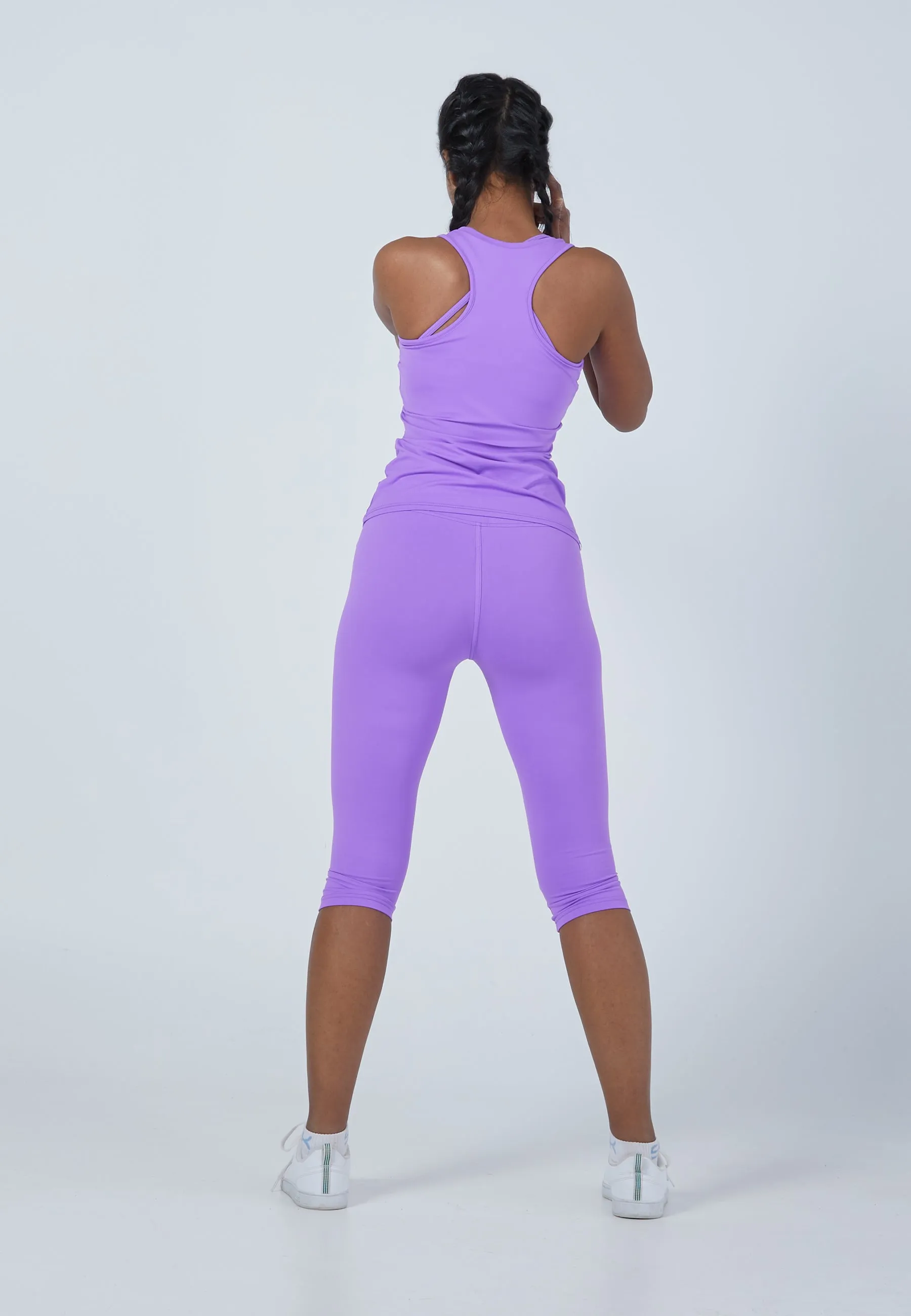 Tennis V-Neck Tank Top with racer back, purple